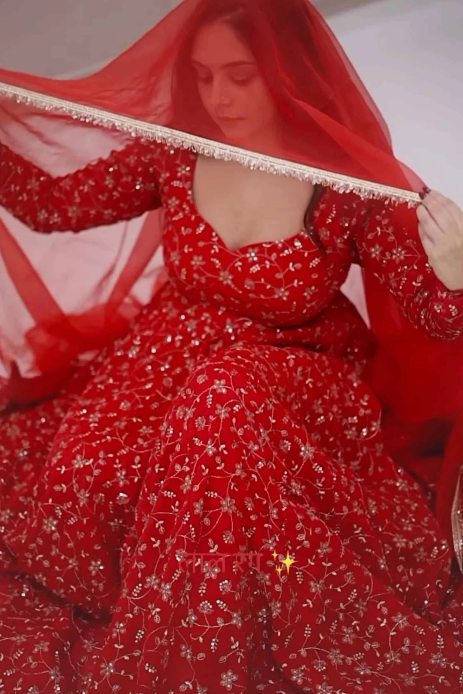 Saiyaara Red Colour Premium Anarkali Suit Set