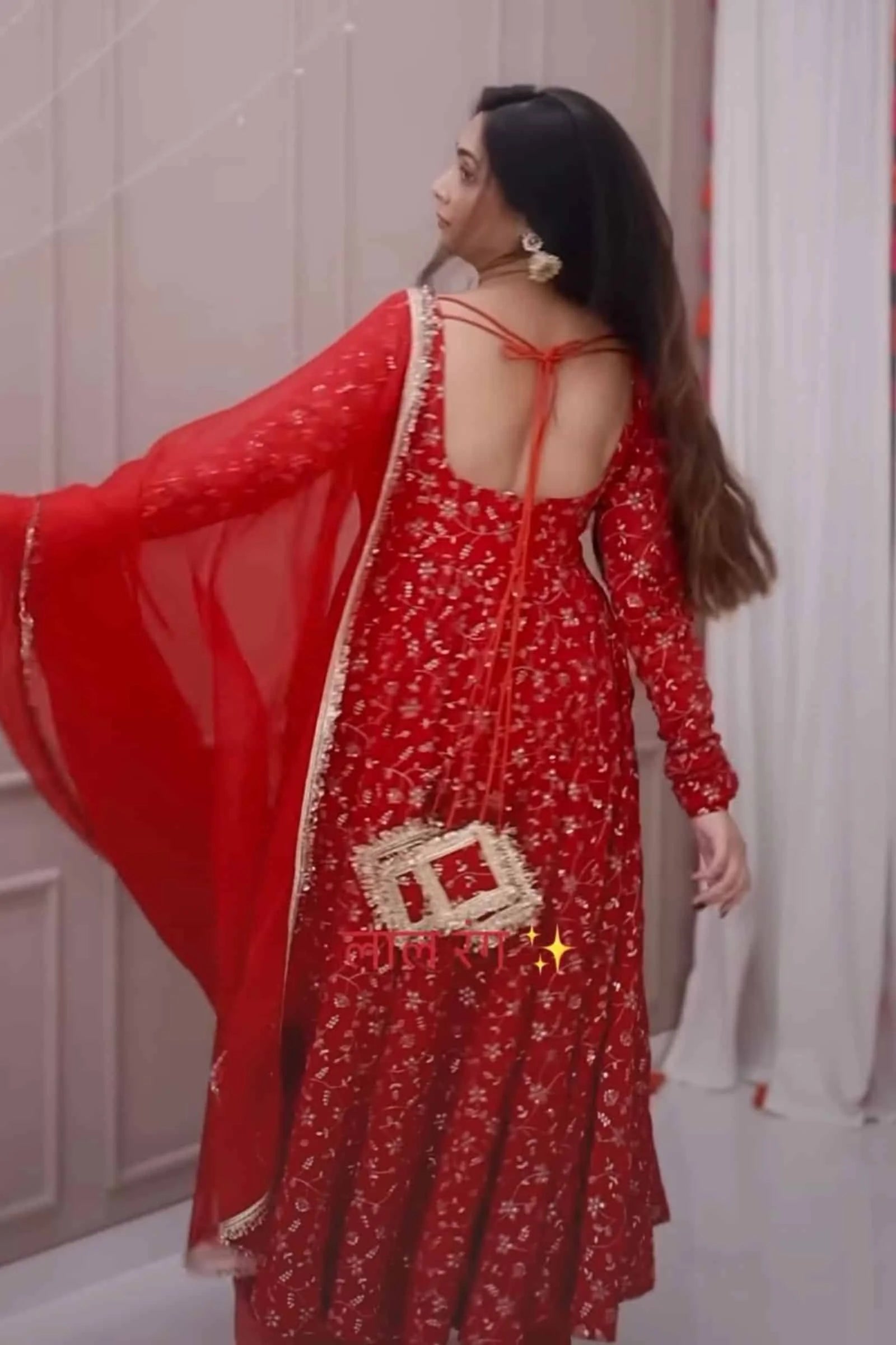 Saiyaara Red Colour Premium Anarkali Suit Set