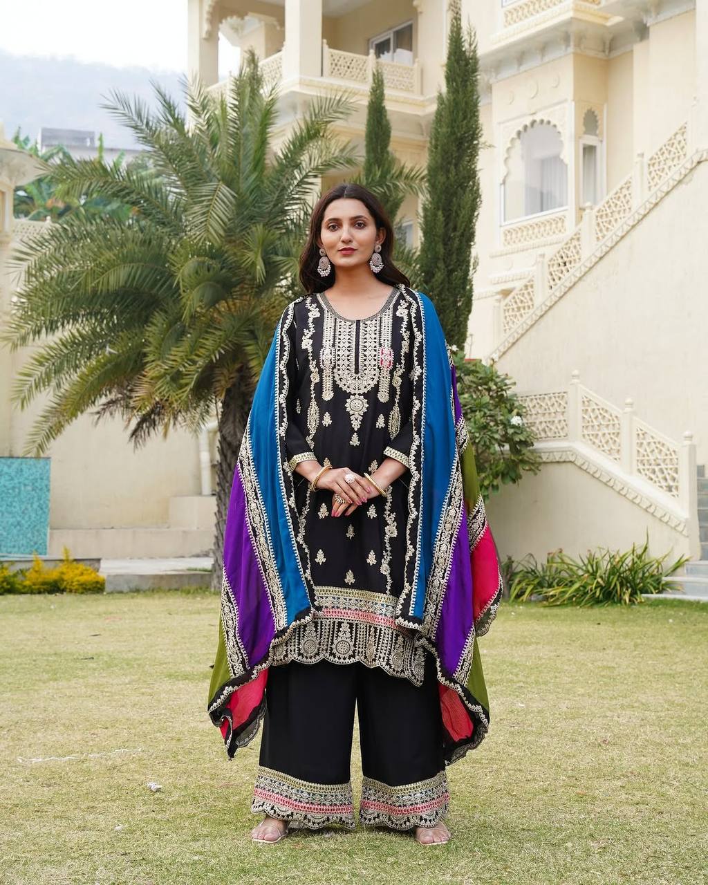 Party Wear Top,Sarara & Dupatta
