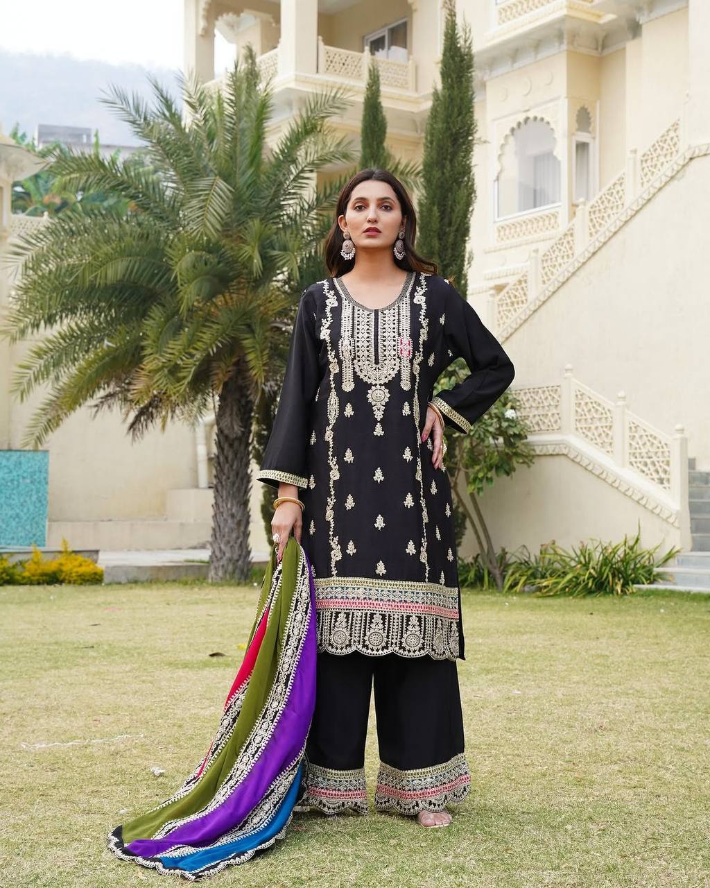 Party Wear Top,Sarara & Dupatta