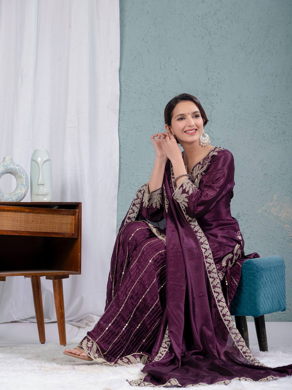 Party wear heavy Top,Sarara & Dupatta