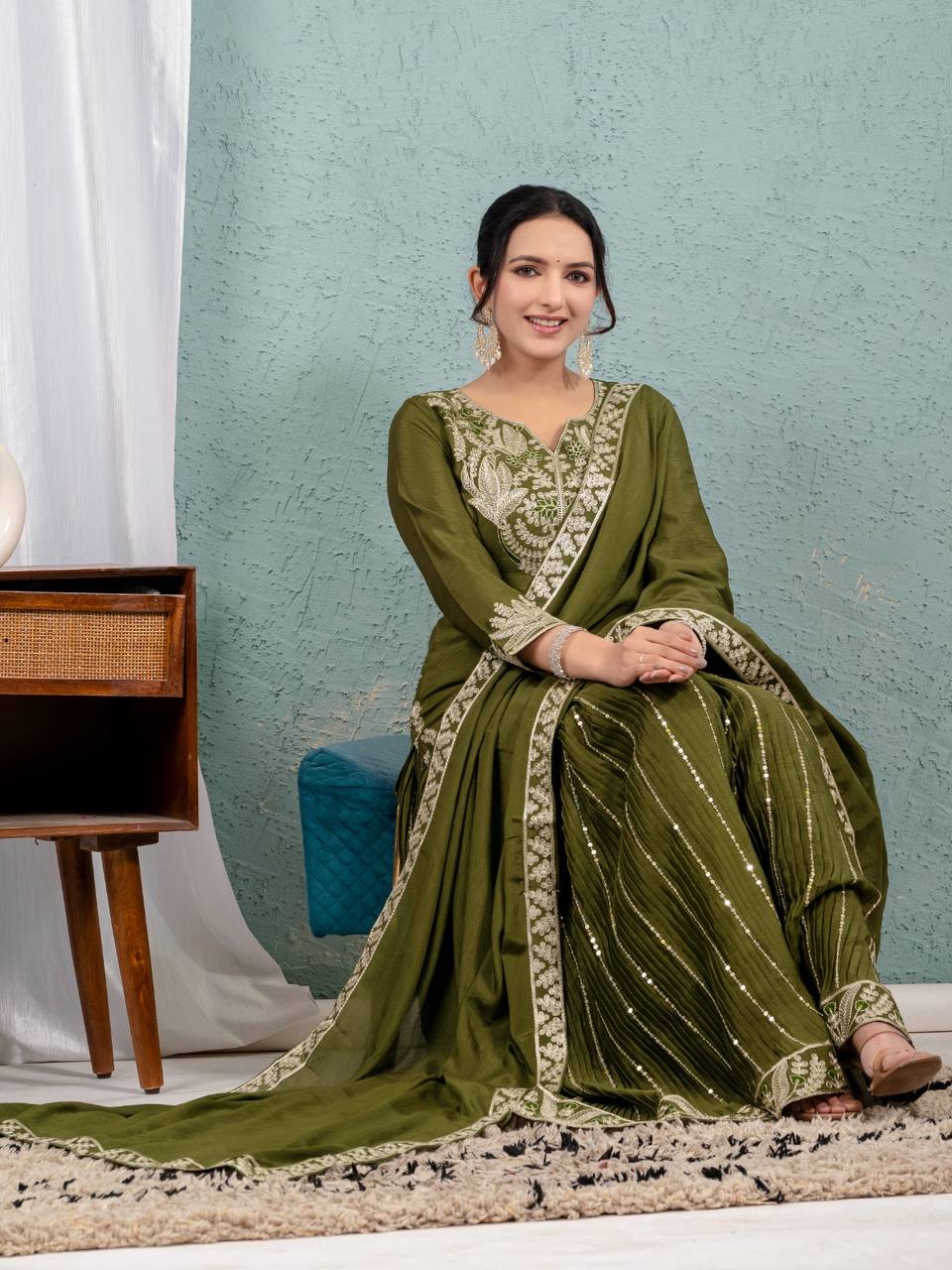 Party wear heavy Top,Sarara & Dupatta