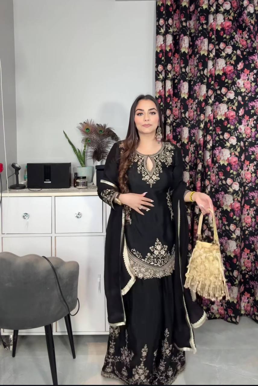 Party Wear Look Top, Sharara Plazzo &nbsp;and Dupatta.