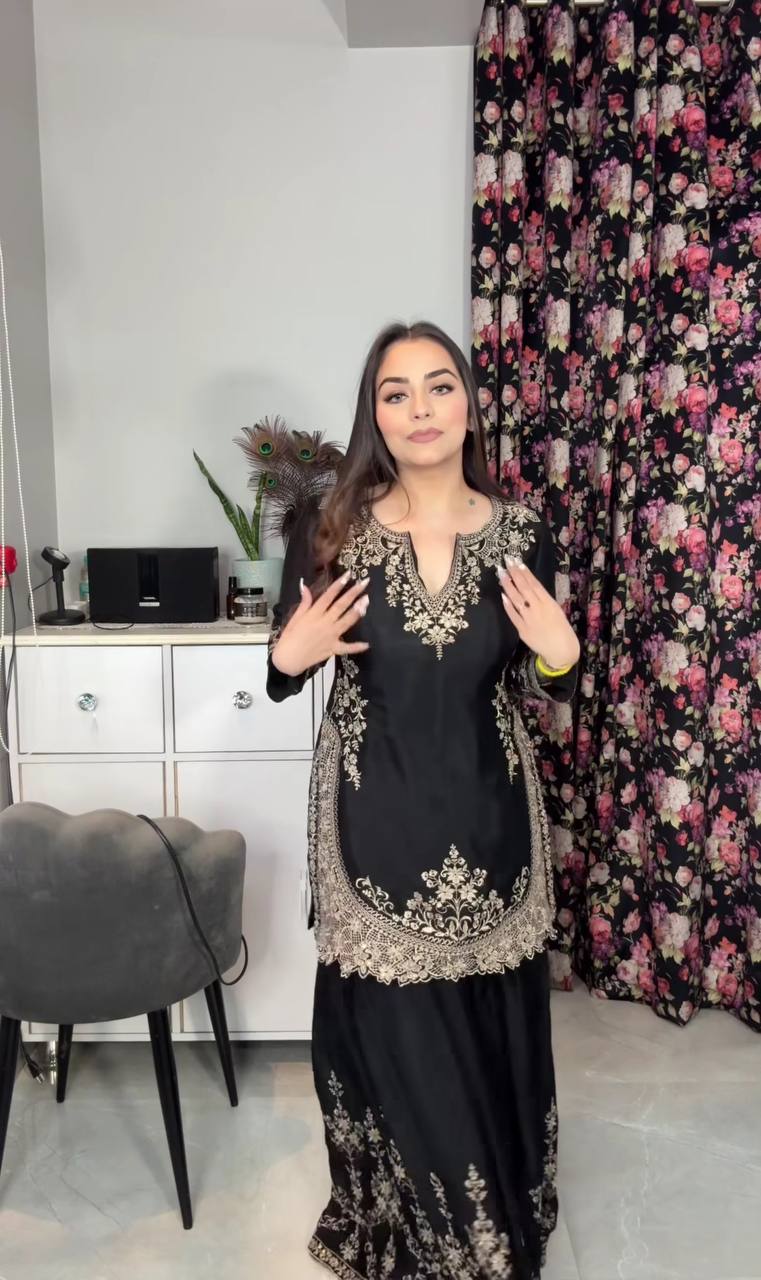 Party Wear Look Top, Sharara Plazzo &nbsp;and Dupatta.