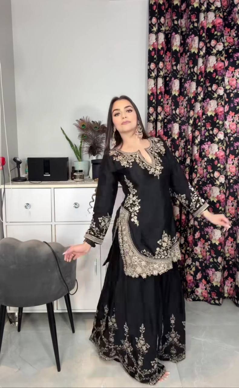 Party Wear Look Top, Sharara Plazzo &nbsp;and Dupatta.