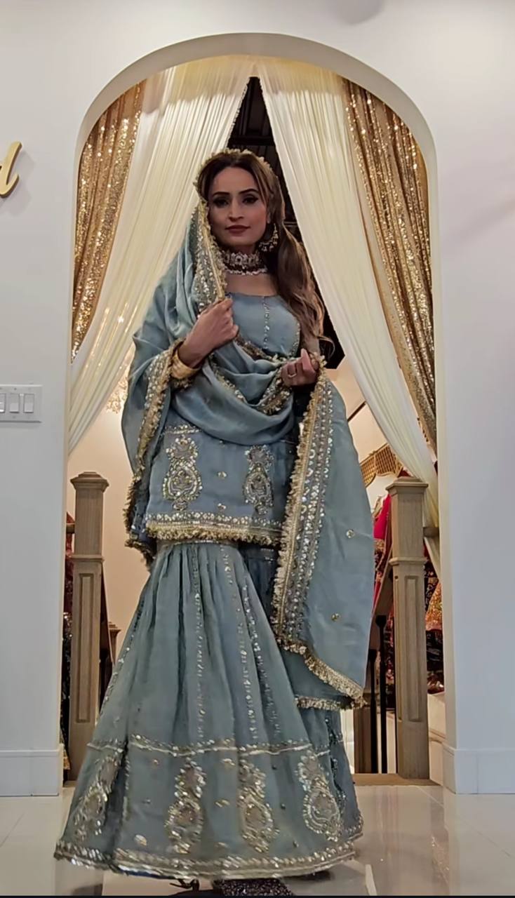 Outdoor Heavy Top,Sarara & Dupatta