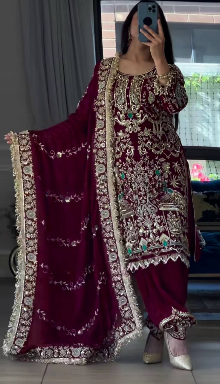 Party Wear Look Top,Dhoti Salwar and Dupatta