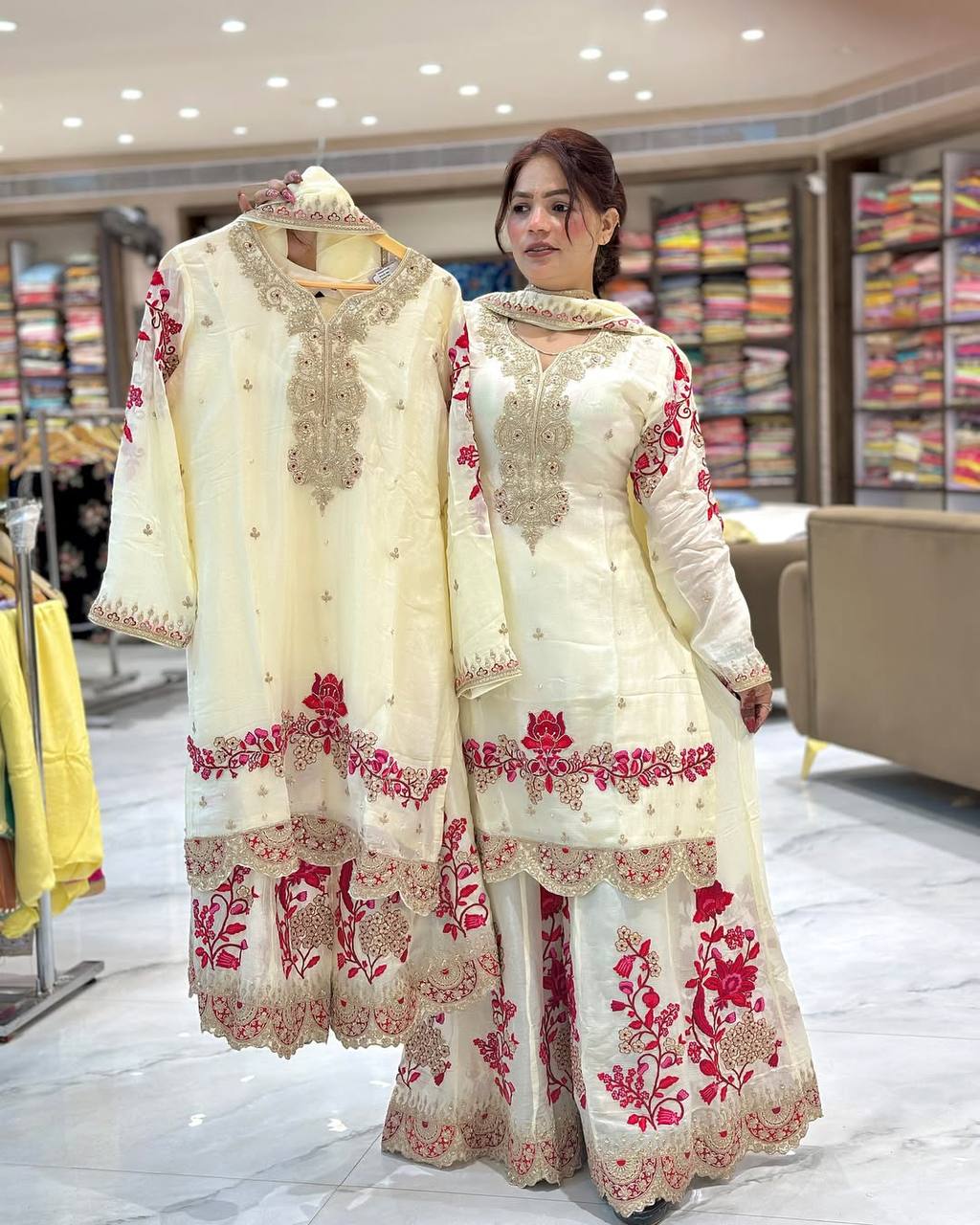Party Wear Top,Sarara & Dupatta
