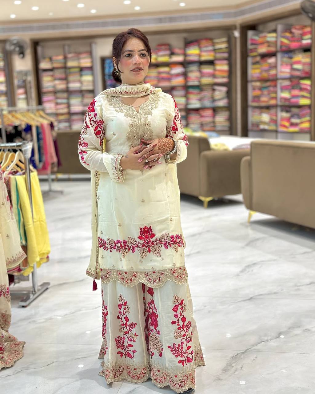 Party Wear Top,Sarara & Dupatta