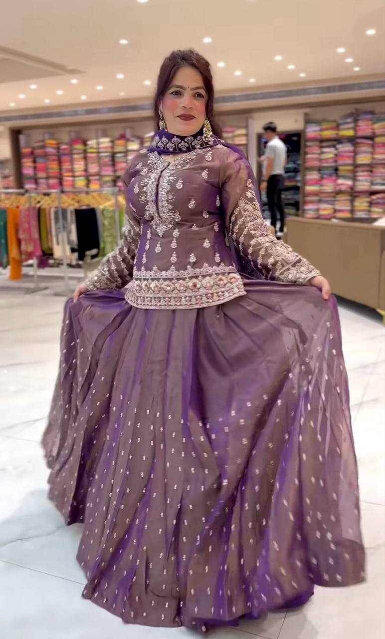 TOP & SUIT With Embroidery work with 5mm Sequence work