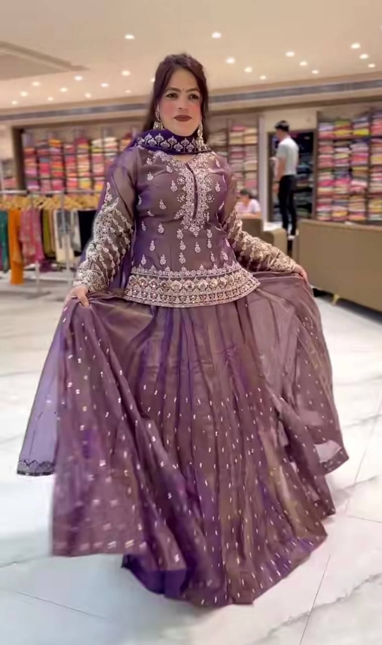 TOP & SUIT With Embroidery work with 5mm Sequence work