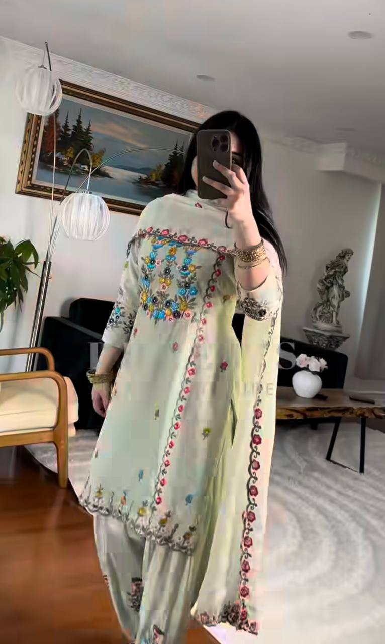 Party Wear Look Top, Dhoti Salwar and Dupatta