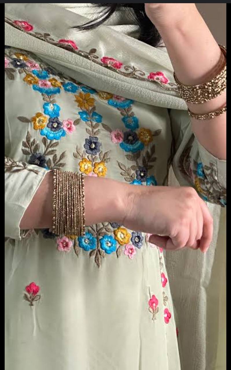 Party Wear Look Top, Dhoti Salwar and Dupatta