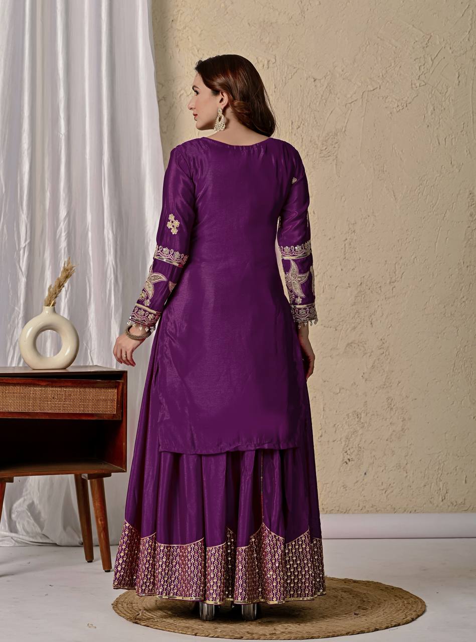 Party Wear Look Top Sharara and Dupatta