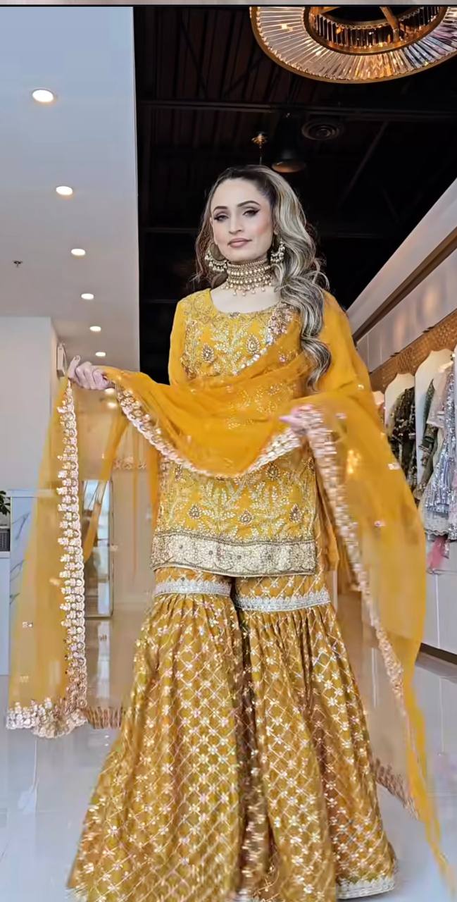 Party Wear Look Top Sharara Plazzo &nbsp;and Dupatta