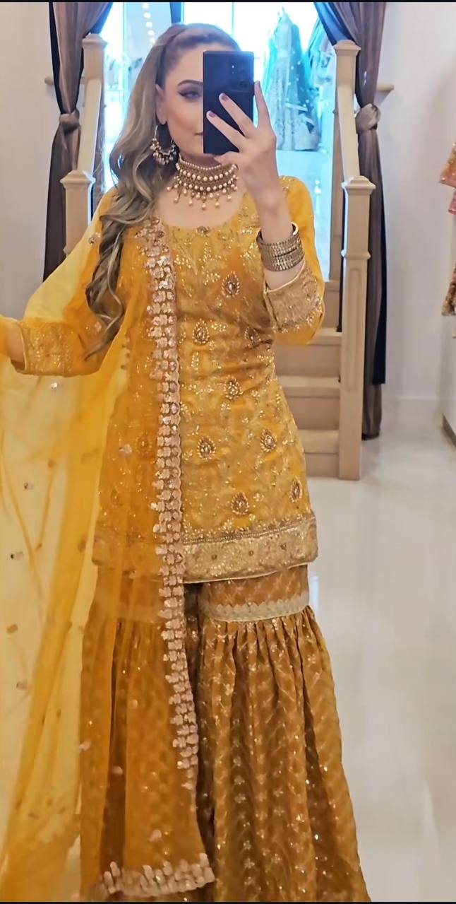 Party Wear Look Top Sharara Plazzo &nbsp;and Dupatta