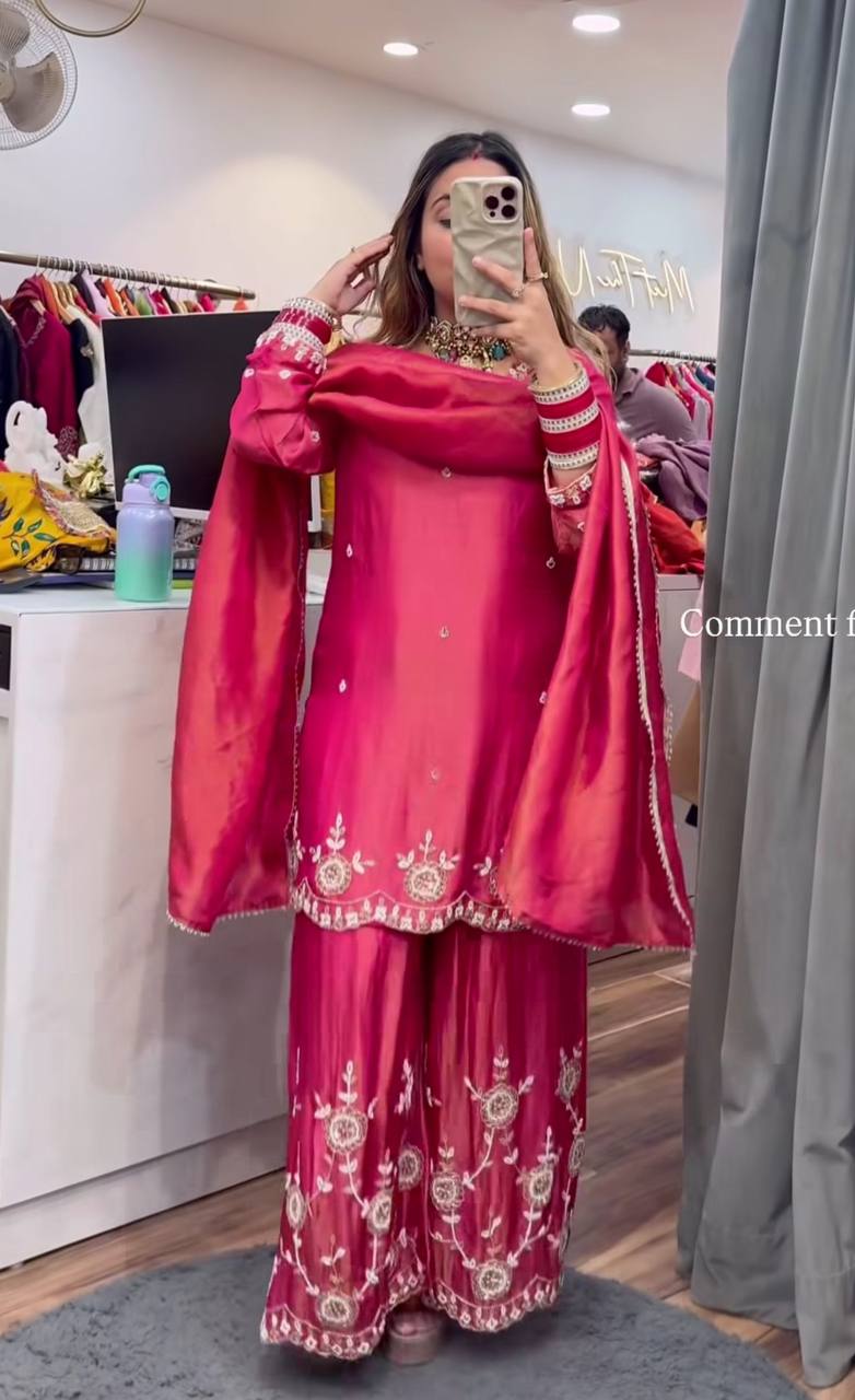 Presenting New Design Top And Plazo For Women
